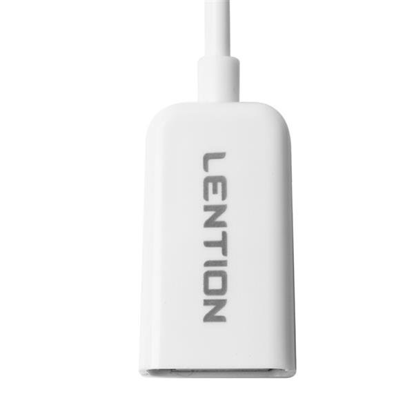 LENTION OTG Data Cable for Data Sharing and Storage, Micro USB Male to USB Female PVC Cable (White)