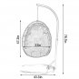 Swing Chair Hanging Chair Cushion with Steel Support Frame Wicker Hanging Egg Basket Seat for Home
