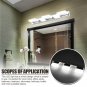 12W ZC001204 Four Lights Acrylic Wall Lamp Bathroom Lamp White Light Silver