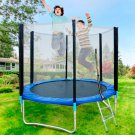 8 FT Kids Trampoline With Enclosure Net Jumping Mat And Spring Cover Padding
