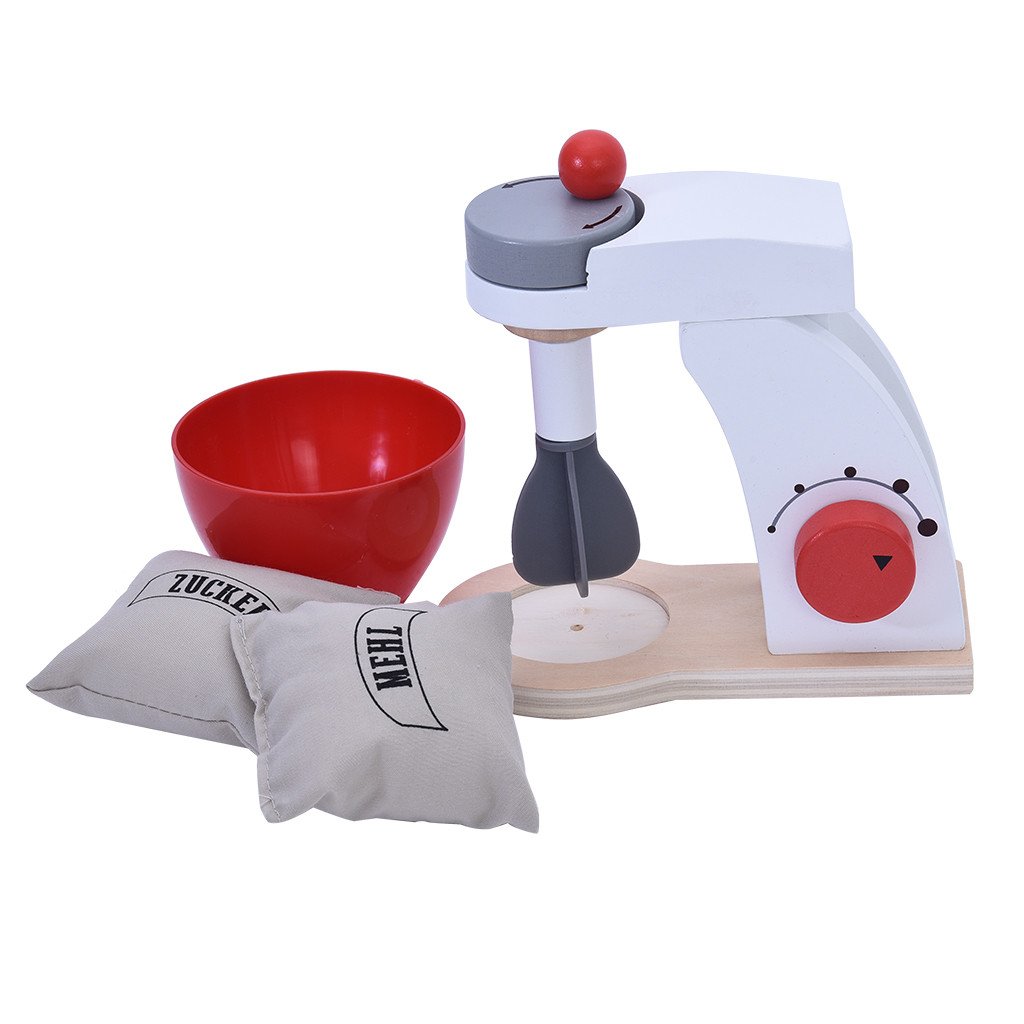 Wooden Simulation Make-a-Cake Mixer Set With A Crank That Spins Mixer ...