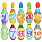 Bowling Play Set Foam Ball Toy Gifts Educational Early 10 Pins and 2 Ball Indoor