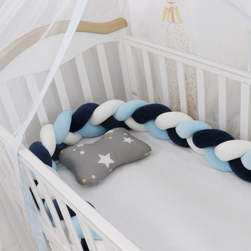 Baby Bumper Bed Braid Knot Pillow Cushion Bumper for Infant cuna Bebe lit Crib Protector