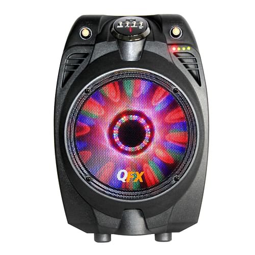 QFX 6.5" Battery Powered Bluetooth Party Speaker With FM Radio and USB/TF, Black