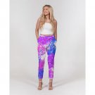 Women's Pants, Tapered Cut Trousers - Belted / Pink / Tie-Dye Design