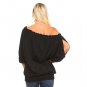 Women's 3/4 Three Quarter Sleeve Peasant Top with Elastic Neckline