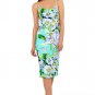 FLOWER PARTY OLIVIA GREEN BODYCON MIDI DRESS - WOMEN