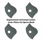 Replacement Activated Carbon Inner Filters for Sports Mask - Set of 4