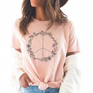 Floral Peace Sign Graphic T-Shirt