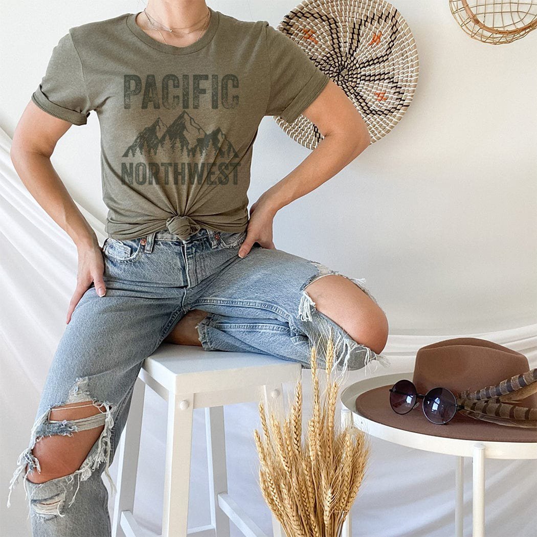 Distressed Pacific Northwest Graphic T-Shirt