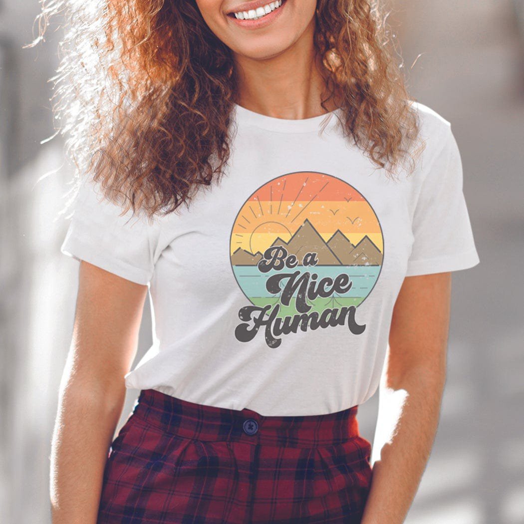 Be A Nice Human Retro Graphic T-Shirt