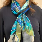Green and Blue Silk Scarf