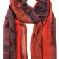 Burgundy Modal Silk Hand Painted Watercolor Scarf