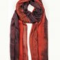 Burgundy Modal Silk Hand Painted Watercolor Scarf