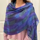 Royal Blue Modal Silk Hand Painted Watercolor Scarf