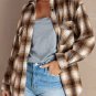 Buttons Pocketed Plaid Shacket