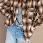 Buttons Pocketed Plaid Shacket
