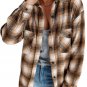 Buttons Pocketed Plaid Shacket