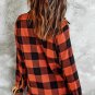Classic Red Turn-down Collar Plaid Shirt Coat