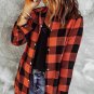 Classic Red Turn-down Collar Plaid Shirt Coat