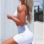 White Leopard Print Sports Bra and Yoga Shorts Set