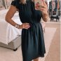 Black Ruffled Sleeves Shift Dress