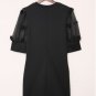 Black Mesh Puff Sleeve Bodycon Mini Dress