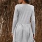 Gray Brushed Fleece Long Sleeve Ruffle Mini Dress