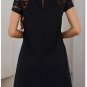 Black Lace Short Sleeve Patchwork Mini Dress