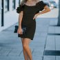 Black Ruffled Sleeves Off Shoulder Mini Dress