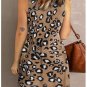 Leopard V Neck Sleeveless Mini Dress