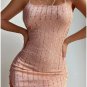 Sequin Patchwork Chain Strap Sleeveless Bodycon Mini Dress