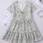 Beige Ditsy Print Casual Babydoll Dress