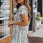 Beige Ditsy Print Casual Babydoll Dress