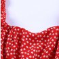 Red Daisy Print Square Neck Puff Sleeve Mini Dress