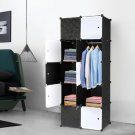 10 Cube Organizer Stackable Plastic Cube Storage Shelves Design Multifunctional Black and White