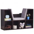 6-Cubby Kids Bookcase, Multi-Purpose Storage Organizer Cabinet Shelf for Children Dark Brown
