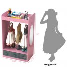 Kids Costume Organizer Open Hanging Armoire Closet with Mirror-PINK