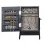Small Mirror Jewelry Cabinet Organizer Armoire Storage Box Countertop with Stand Black