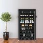 10 Tiers Shoe Rack with Dustproof Cover Closet Shoe Storage Cabinet Organizer Black