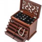 Large Jewelry Organizer Wooden Storage Box 6 Layers Case with 5 Drawers, Brown