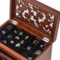 Large Jewelry Organizer Wooden Storage Box 6 Layers Case with 5 Drawers, Brown