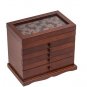 Large Jewelry Organizer Wooden Storage Box 6 Layers Case with 5 Drawers, Brown