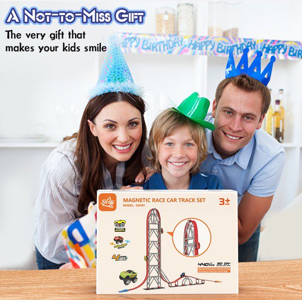 STEM Race Track Building Toy Set for 5 6 7 8 Year Old Kids Boys Girls