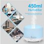 2289yk 110V 12W 450ml Aroma Diffuser Plastic with White Remote Control and Colorful Light White