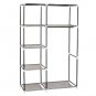 64" Portable Closet Storage Organizer Wardrobe Clothes Rack with Shelves Dark Brown