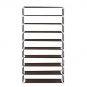 10 Tiers Shoe Rack with Dustproof Cover Closet Shoe Storage Cabinet Organizer Dark Brown