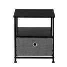 Nightstand 1-Drawer Shelf Storage- Bedside Furniture & Accent End Table Chest For Home