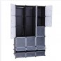 18-Cube DIY Modular Cubby Shelving Storage Organizer Extra Large Wardrobe with Clothes Rod