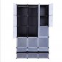 18-Cube DIY Modular Cubby Shelving Storage Organizer Extra Large Wardrobe with Clothes Rod